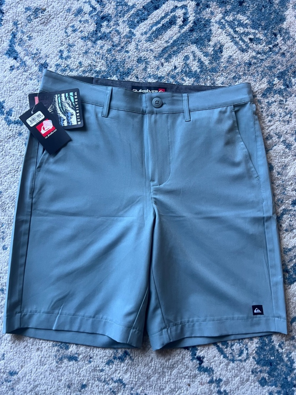 Quiksilver Men's Gray and Light Blue Boardshorts